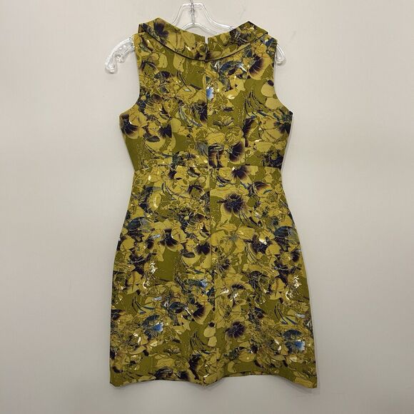 Taylor Dress Bengaline‎ Womens size 2 Green floral silk blend sleeveless bold - Picture 2 of 14